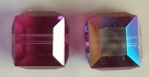 4mm Cube Bead Fuchsia AB