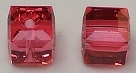 4mm Cube Bead Indian Pink