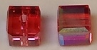 4mm Cube Bead Indian Pink AB