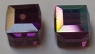 6mm Cube Bead Amethyst AB