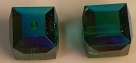 6mm Cube Bead Emerald AB
