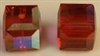 6mm Cube Bead Indian Red AB