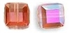 6mm Cube Bead Padparadscha AB