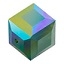 6mm Cube Bead Palace Green Opal AB