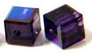 6mm Cube Bead Purple Velvet AB