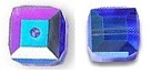 6mm Cube Bead Sapphire AB