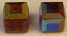 6mm Cube Bead Siam AB