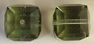 8mm Cube Bead Chrysolite Satin