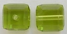 8mm Cube Bead Light Olivine