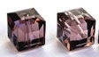 8mm Cube Bead Light Rose Satin