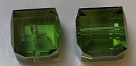 8mm Cube Bead Peridot Satin