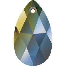 22mm Teardrop Pendant Crystal Iridescent Green