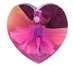 10mm Heart Pendant Fuchsia AB