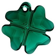 28mm Clover Pendant- Emerald