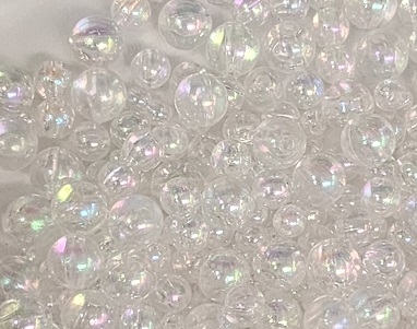 Smooth Round Acrylic Beads- Crystal AB- Assorted