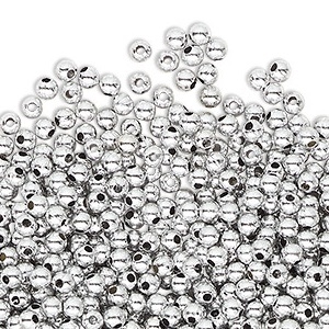 Smooth Round Metallized Plastic Beads- 5mm