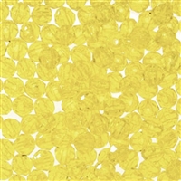4mm Round Faceted Acrylic Beads-  TRANSPARENT ACID YELLOW