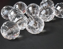 18mm Global Faceted Acrylic Beads - Clear