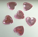 Acrylic/Plastic Heart Flat Back-12mm