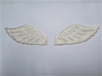 Iridescent White stuffed angel wings - 4.5"