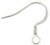 Flat Fishhook Earring with Spring - Bright Silver