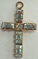 Baguette Stone Cross-19 x 12mm-CRYSTAL AB/GOLD