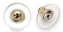 Comfort Earring Back-Plastic Disc with Gold/Surgical Steel