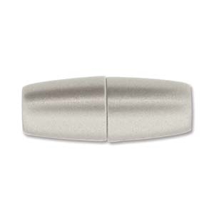 10 x 26mm, fits 6mm cord,  Large Hole Magnetic Clasp- MATTE STAINLESS STEEL
