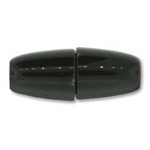 8.5 x 22mm, fits 4mm cord, Large Hole Magnetic Clasp- BLACK