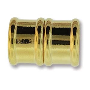 14 x 18mm (12mm Inside Diameter) Large Hole Bamboo Magnetic Clasp - GOLD