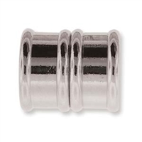 17 x 20mm (15mm Inside Diameter) Large Hole Bamboo Magnetic Clasp - SILVER