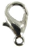 10mm Plated Lobster Clasp-IMITATION RHODIUM SILVER