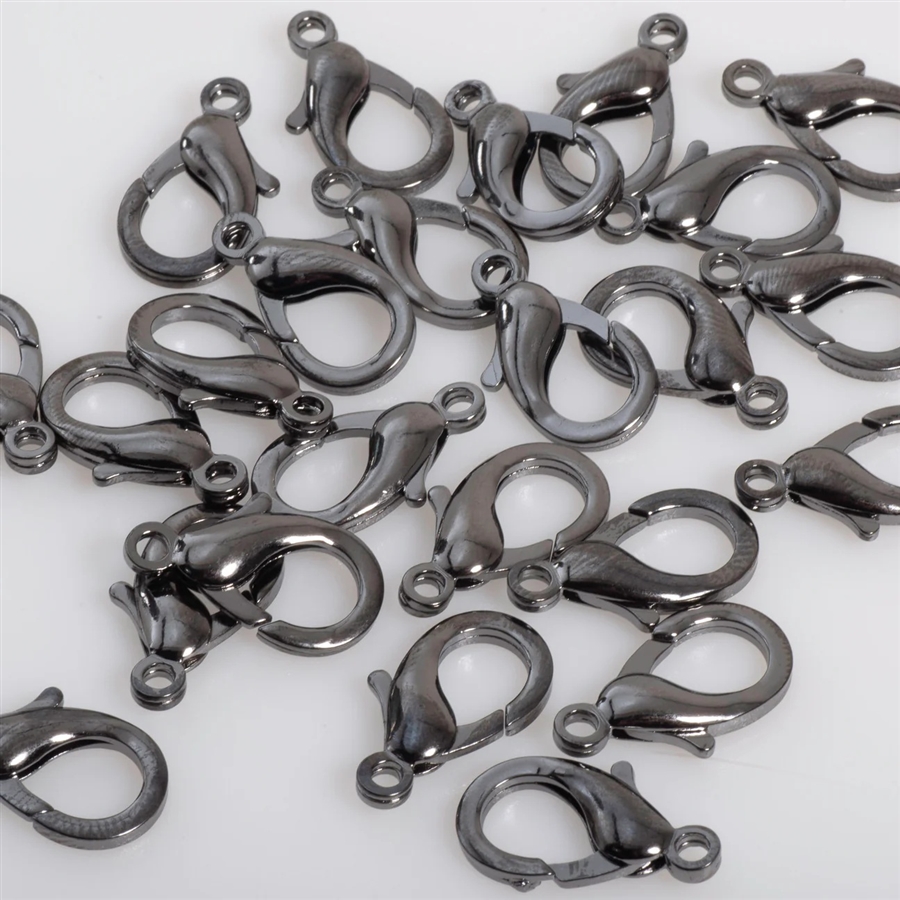 23mm Electroplated Lobster Clasp - Hematite/Gunmetal