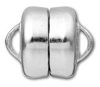 8mm Flat Plated Magnetic Clasp-SILVER PLATED