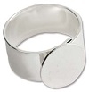 18mm Adjustable Band Glue-On Ring Blank with 13mm Pad