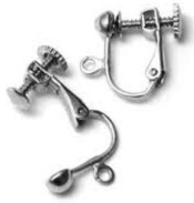 4mm 1/2 ball Screw Back Clip On Earring-IMITATION RHODIUM SILVER