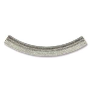 3.2 x 26mm Plated Curved Tube-ANTIQUE SILVER