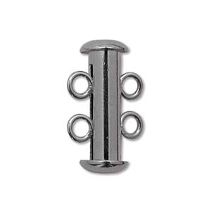 2 Strand Tube Clasp - Gunmetal/Hematite