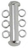 3 Strand Tube Clasp-SILVER PLATE