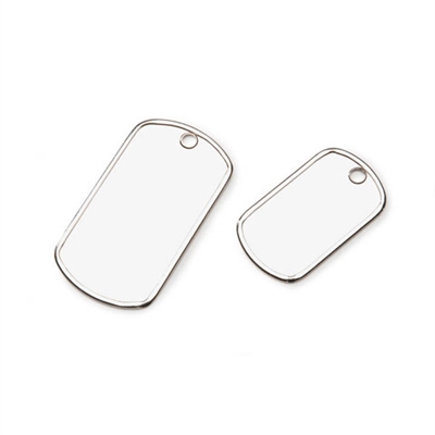 Dog Tag Charms - Two Assorted Sizes - 22 x 38mm and 28 x 50mm