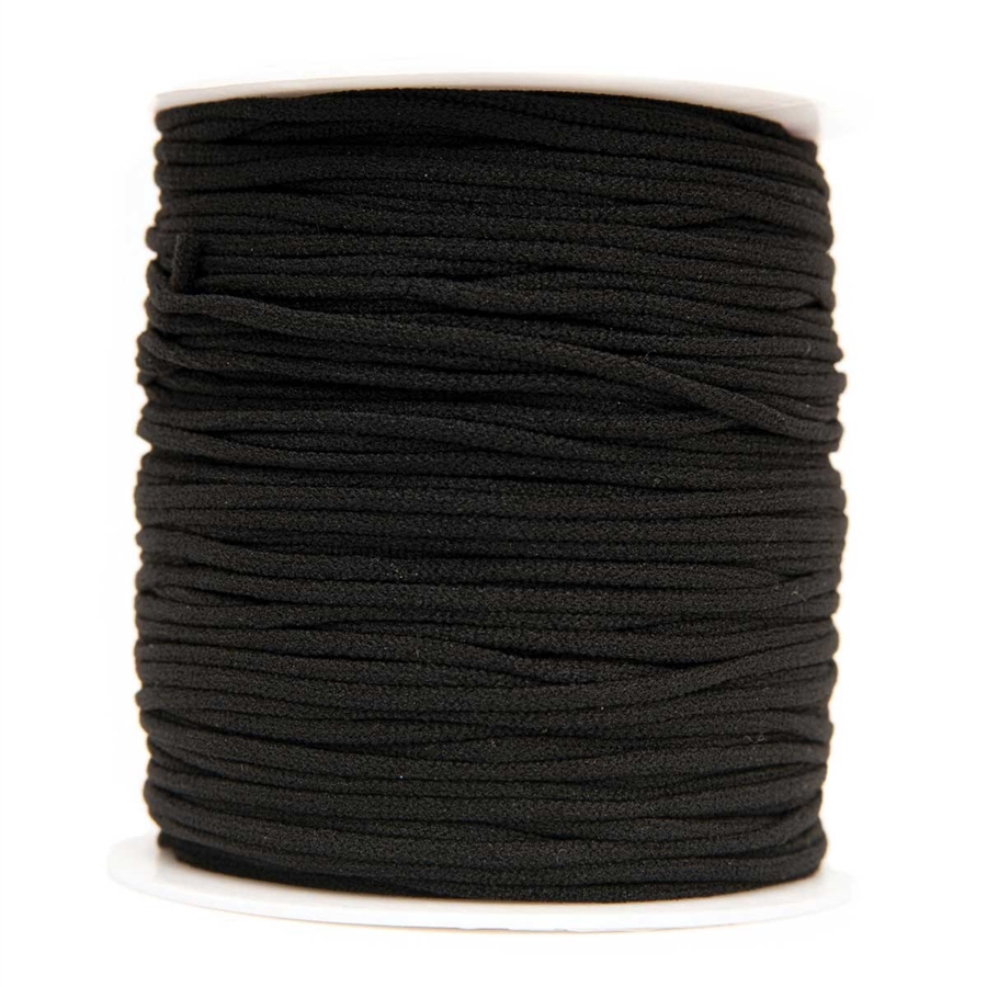 3mm Spandex Elastic cord - 3mm - Black