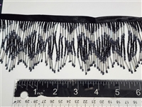 Beaded Fringe - Black/Iridescent