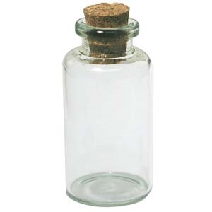 Glass bottle with cork