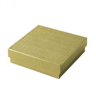 #33 Gold Solid Top Jewelry Box- 3 1/2" x 3 1/2" x 1"