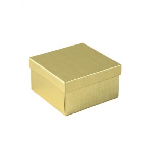 #34 Gold Solid Top Jewelry Box- 3 1/2" x 3 1/2" x 2"