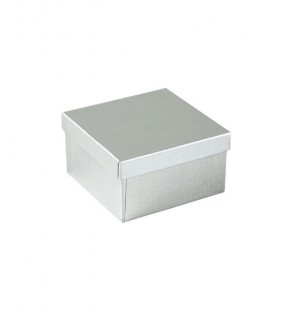 #34 Silver Solid Top Jewelry Box- 3 1/2" x 3 1/2" x 2"