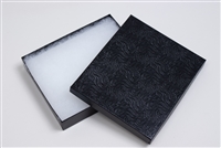 #53 Black Swirl Solid Top Jewelry Box- 5 1/4" x 3 3/4" x 7/8"