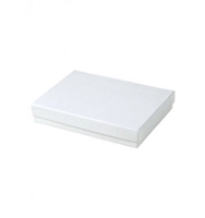 #53 White Swirl Solid Top Jewelry Box- 5 1/4" x 3 3/4" x 7/8"
