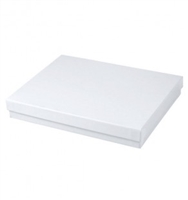 #75 White Swirl Solid Top Jewelry Box- 7" x 5 1/2" x 1"