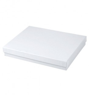 #75 White Swirl Solid Top Jewelry Box- 7" x 5 1/2" x 1"